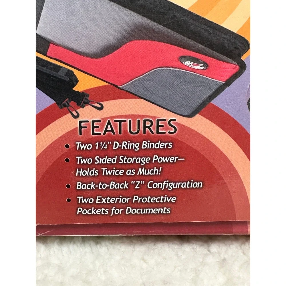Case-it Z-Binder 2-in-1 Organizer Orange Black Dual 1.5 Inch D-Ring Zippered